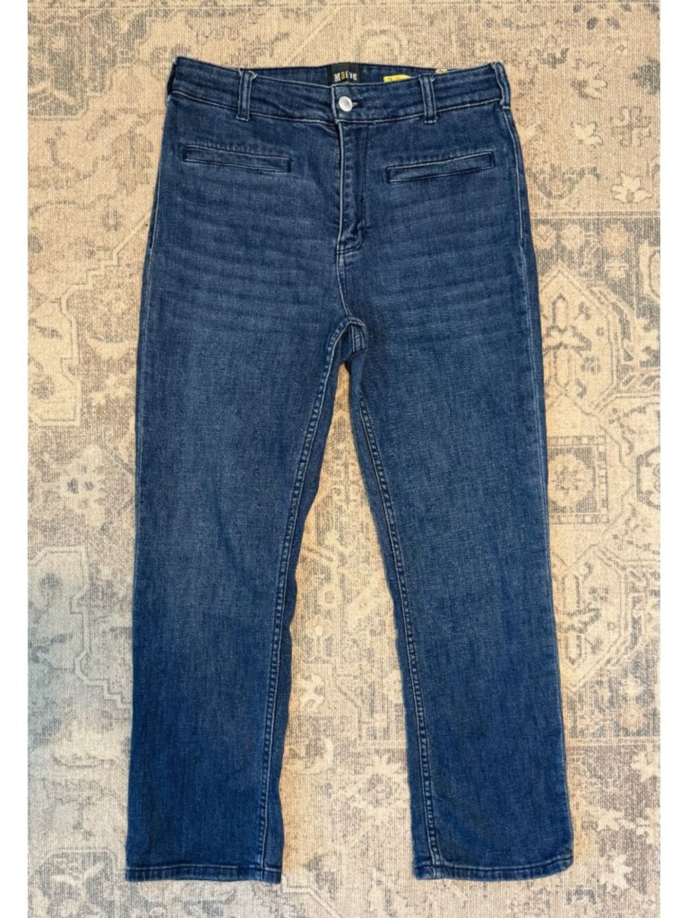 Maeve Anthropologie Women's Slim Leg Crop Blue Jeans Size 28 Stretch Boho